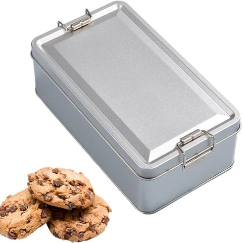 Grande boîte à biscuits hermétique avec couvercles | Boîte à biscuits décorative en métal pour comptoir de cuisine, boîte de rangement vide en métal pour bonbons, café, thé, bijoux et chocolats