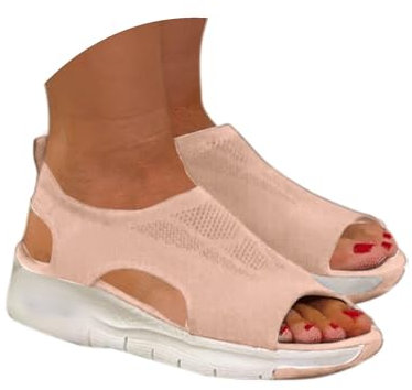 Sandali Ortopedico Donna Estivo Comodi Elegante Scarpe Mesh Casual Leggero Sandalo Aperta Antiscivolo Sportivo Lavabili Morbida Scarpe da Trekking Traspirante con Memory Foam Outdoor