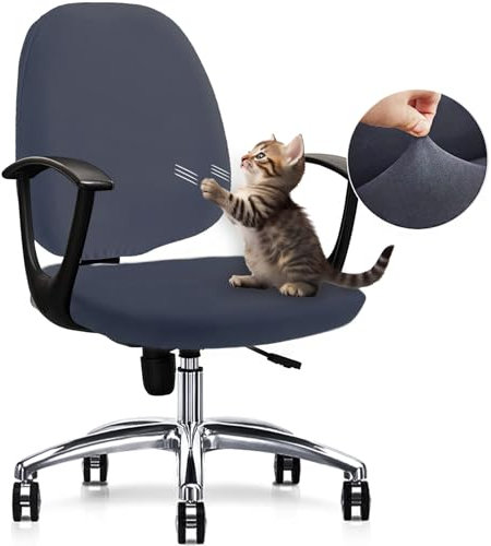 FYTXSZ Chair Covers Spandex Office Computer Chair Cover Stretch Removable Washable Rotate Swivel Chair Protective Covers (Grey Chair Cover)