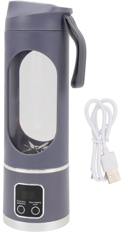 Gobelet de centrifugeuse portable de 450 ml - Mixeur portable pour shakes et - Gobelet de mixage USB rechargeable - Mini bol pour la cuisine et l'extérieur