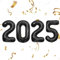 KOBOKO Silvester Deko 2025 Luftballon, 32 Zoll Happy New Year 2025 Luftballons Schwarz, Neujahr Deko Folienballon 2025, Silvester Deko 2025 Party Set Helium Ballons, Deko Silvester 2025 Neujahr Ballon