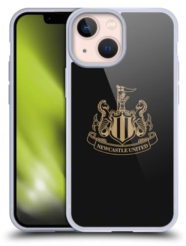 Head Case Designs Officially Licensed Newcastle United Football Club Gold Crest Gel Case [Military Grade Protection] Compatible with Apple iPhone 13 Mini and Compatible with MagSafe