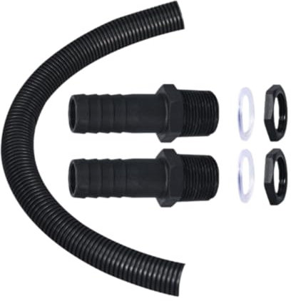 LOVIVER Kit de conexión de Barril de Lluvia Kit de conexión de Barril de Lluvia Accesorios con Manguera para césped Barril de Agua para almacenar más Agua de, Negro