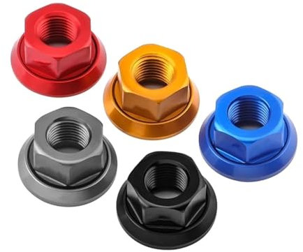 Generisch M10 Fahrrad Radnaben Mutter 7075 Aluminium Legierung Fahrräder M10 Schraube Spieß Bolzen Schraube Mutter Straße Ersatzteil(Golden)