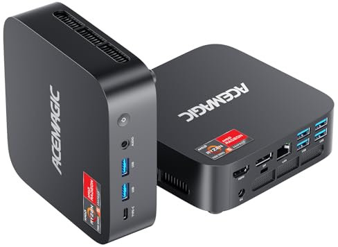 ACEMAGIC K1 Mini PC, AMD Ryzen 5 7430U (Äquivalent zu 5850U, 6C/12T, Bis zu 4.3Ghz),32GB DDR4 512GB M.2 SSD Windows 11 Pro Mini PC, Mini Computer with WiFi 6 | BT 5.2 | 4K Triple Display | Type-C