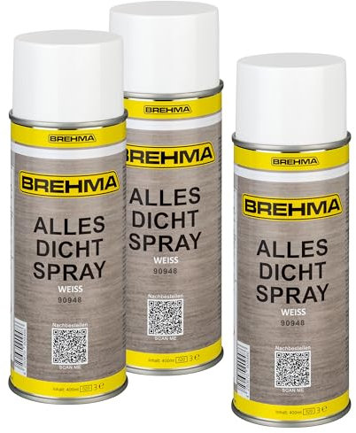 3x BREHMA Alles Dichtspray sprühbarer Kunststoff zum Abdichten Sprühdichtung weiss