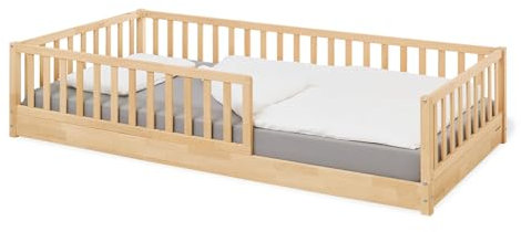 PINOLINO Bodenbett Evi 90 x 200 cm unbehandelt Kinderbett Kinder Bett