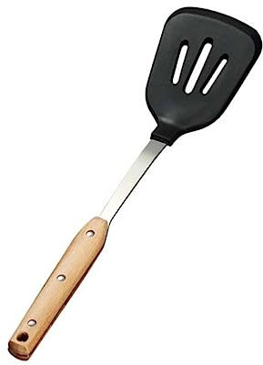 CIYODO Spatule De Cuisine Antiadhésive Manche En Bois Spatule Fine Pour