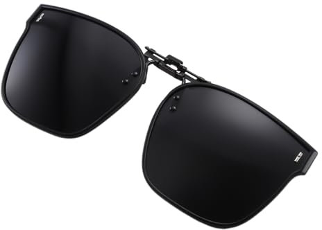 Long Keeper Clip On Sonnenbrille Polarisiert Sonnenbrillen Aufsatz Brille für Damen Herren Sonnenbrille Zum Aufstecken Nachtfahrbrille Clip mit UV400 Schutz (Dunkelgrau)