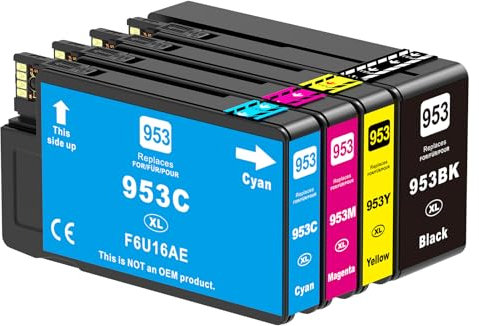 953XL 953 Multipack Druckerpatronen Kompatibel für HP 953 XL Patronen für HP Officejet Pro 7740 7720 7730 8710 8720 8730 8715 8210 8218 8725 8728 8740 Patronen (4er-Pack)