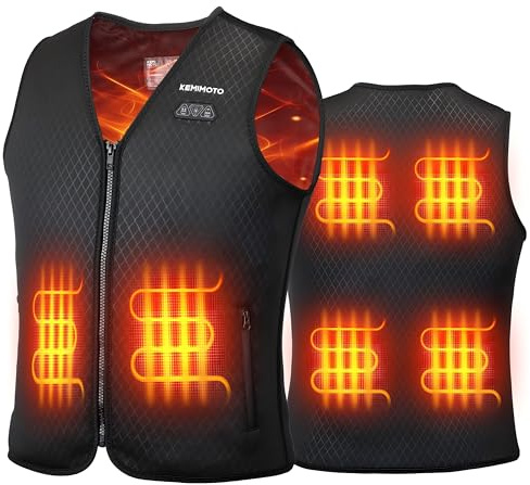 KEMIMOTO Women's Heated Gilet, USB Heated Vest, 6 Heating Zones