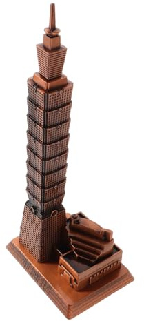 SOLUSTRE Taipei 101 Gebäudemodell Kreative Legierung Statue für Bürodeko | Souvenir mit Sammlerwert, Elegante Europäische Form, Passend für Heimdekoration und Bürotisch