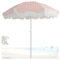 Sombrilla de Playa Boho de 200 Cm con Flecos, Sombrilla Portátil a Rayas protección UV, con 8 Varillas Resistentes