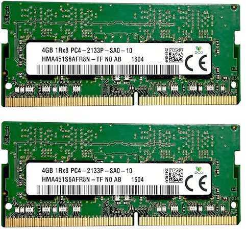 8GB [2X 4GB] Memoria RAM DDR4 2133MHz PC4-17000 Non-ECC Unbuffered 1.2V 1Rx8 Single Rank 260 Pin Módulo SODIMM para Ordenador Computadora Laptop Notebook PC Alto Rendimiento 51CH037