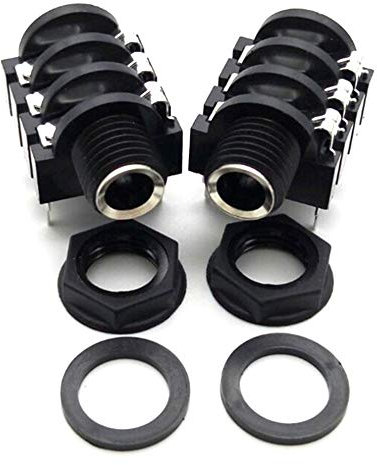 Jack per Presa Stereo Audio per Cuffie da 6,35 mm, 10 PZ 6PIN 6,35 mm Connettore Jack per Presa Audio Stereo Femmina per Microfono