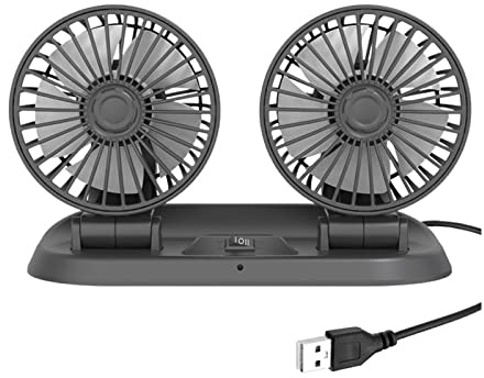 Ventilateur De Bureau Usb Le Ventilateur Pliant À Double Tête De Voiture Peut Tourner Peut Tourner La Tête De La Voiture Créative 5v 12v 24v À L'intérieur D'un Petit Ventilateur Créatif Facile à Utili