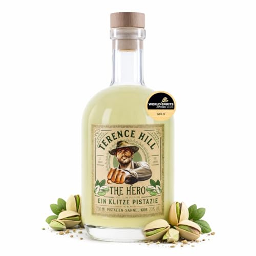 Terence Hill Pistazien Likör - Pistazien Sahnelikör [20% Vol, 0,7l] Deutscher Cremelikör - Bud Spencer und Terence Hill Fanartikel - Tolles Geschenk für Männer - Liköre von St. Kilian