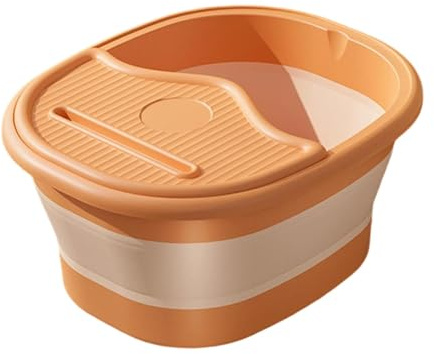Amagogo Bassin pliable pour le bain de pieds, bac à lessive, seau de pêche, seau de massage pour voiture et, Orange
