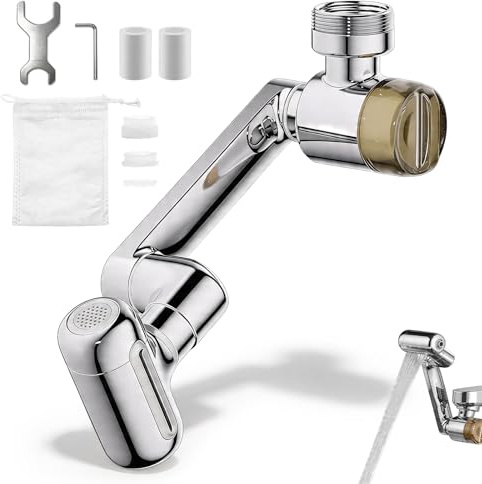 1440° Rotating Faucet Tap Extender, 1440° Rotating Faucet Extender with Upward Facial Mist, 4 Water Modes & Built-in Filter Tap Extenders for Sink Universal Fit for Kitchen Bathroom
