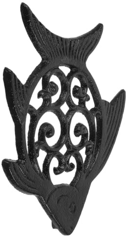 MALUGOGO Stepping Stones for Garden Walkway Fish Cast Iron Black, Decorative Stone for Yard Home Decoration, Detailed Craftsmanship