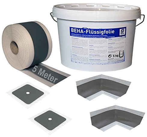 BEHA Dichtset 2, Dichtband, Flüssigfolie, Innenecken, Wandmanschetten, Abdichtung unter Fliesen und Platten in Feuchträumen