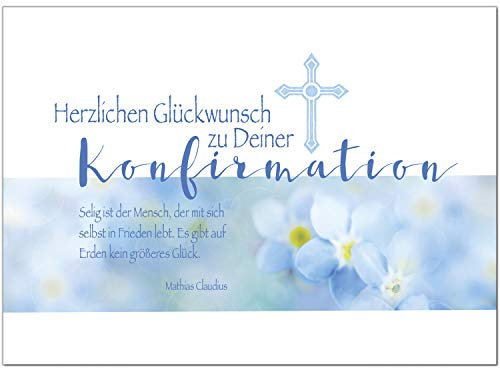 Einladungskarten Manufaktur Hamburg Glückwunschkarte Konfirmation mit Umschlag/Modern für Jungen/Konfirmationskarten/Karte für Glückwünsche/Feier