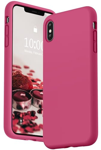 SURPHY Cover Compatibile con iPhone XS Max, Custodia per iPhone XS Max Silicone Cover Antiurto con Fodera in Microfibra, Anti Graffio Cover Case per iPhone XS Max 6.5 Pollici (2018), Ibisco