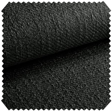 novely® exquisit DECORETTO - Weicher Polsterstoff im Naturfaser Look - Schwer Entzündbarer Möbelstoff mit Ultra-Clean-Technologie - Pflegeleichte Meterware 1lfm | Farbe: 22 Schwarz