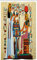 ABAKUHAUS rétro Rideau de Douche Stalle, Histoire égyptienne, Ensemble de Salle de Bain en Tissu en Crochets, 120 x 180 cm, Bleu Ciel séquoia souci et Sarcelle