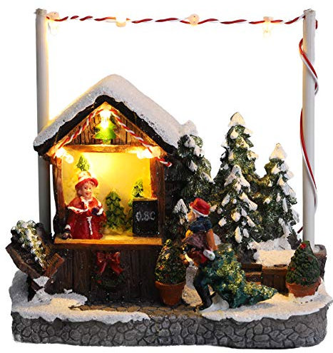 Christmas Concepts® 5 / 13cm LED illumina la scena del mercatino di Natale (Stand per albero di Natale)