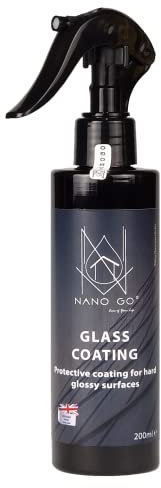 NANO GO Glass Coating 200ml - Hydrophobic Water Repellent for Shower Glass, Mirrors, Ceramic Surfaces, Car Windows - Long-Lasting Transparent Protective Nano Layer