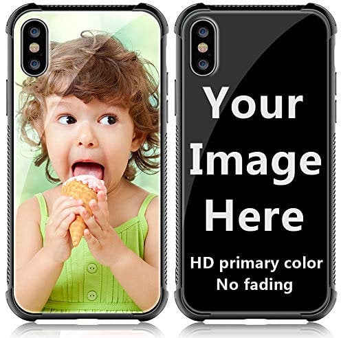 shumei Custom Case for Apple iPhone XR 6.1inch Personalized Photo Gift Shock Absorption Glass Cover DIY HD Picture definition picture Design Make Your Own image text