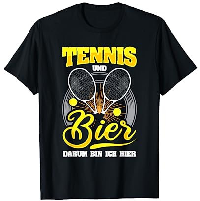 Lustig Tennis und Bier Spruch Tennisspieler Tennisbälle T-Shirt