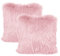 LIGICKY Kunstfell Kissenbezug Einfarbig Plüsch Weich Künstlich Pelz Throw Kopfkissenbezug Kissenhülle Dekorative Quadrat Kissen Dekokissen für Sofa Schlafzimmer Auto, 40 x 40 cm Rosa