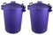 M1SS (Set of 2) 50 Litre Heavy Duty Plastic Clip Lock Lid Bin Indoor or Outdoor Rubbish, Dustbin, Trash, Waste or Storage of Animal Feed. (Purple)