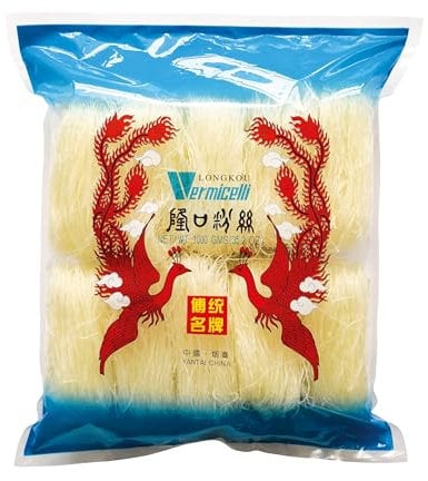 Glasnudeln 1kg Seoen Portioniert 10 x 100g Longkou Vermicelli Glas Nudeln aus Mungbohnen Erbsen