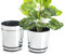 KORAD Ensemble de 3 Pots avec Soucoupe d'un diamètre de 26 cm, Motif 016 - Argent Miroir ; Glamour ; Moderne, Haute Brillance, Style Classique, Rustique, loft, pour Plantes, Herbes.