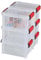 SUNDIS Clip’N Store, lot de 6 boîtes de rangement 5L en plastique transparent, renforcées avec couvercle clipsable, aptes au contact alimentaire, parois droites, superposables et combinables