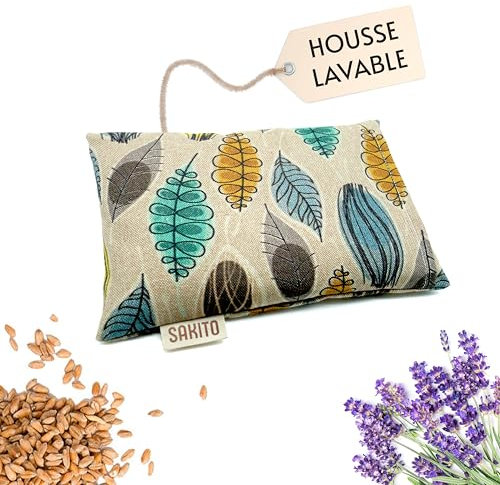 Körnerkissen Mikrowelle (20x12 cm) - Wärmekissen Mikrowelle - Mikrowellengeeignetes Wärmekissen für Kinder - Körnerkissen Klein - Wärme-Kältetherapie - Weizen und Lavendel - Inklusive Waschbarem Bezug