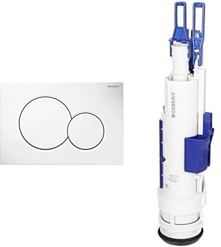 Geberit 115770115 Betätigungsplatte Sigma01, Kunststoff für 2-Mengen-Spülung 1 Stück & 244.820.00.1 Spülventil mit Bassin Typ 212 für Sigma UP-Spülkäsen 244820001, Mehrfarbig