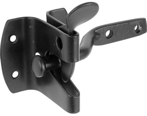 Hardware-Solutions - Auto Gate Latch - Garden Gates - Pack 1- Matt Black Finish - Fixings Included - Exterior/Interior Use