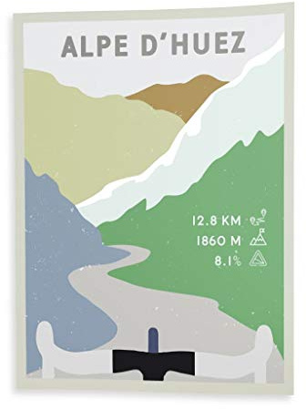 Fabulous Poster Plakat Alpe d'Huez Radfahren Radfahren Frankreich Gebirge Tour