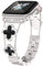 Correas de repuesto para Apple Watch42 mm,38 mm, Bling Women Crystal Rhinestone Ajustable Stainless Steel Four Leaf Clover Metal Bracelets for iWatch Series SE 7 8 6 5 4 3 2 1