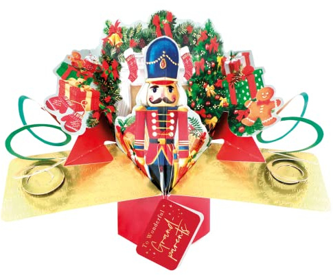 Grandparents Christmas Card 3D Nutcracker Pop Up Christmas Card Greeting Card POP068X41