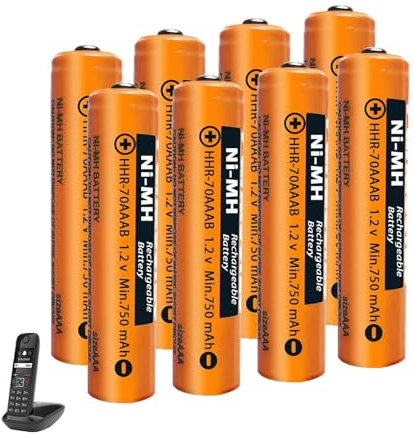 HHR-70AAAB NI-MH Akku für Panasonic 1,2 V 750 mAh AAA Akku Wiederaufladbare Batterien für Gigaset schnurlose Telefone, 8 Stück