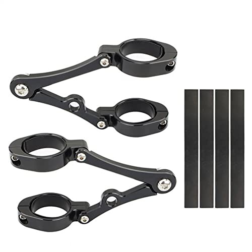 Riloer 1 paio di staffe CNC per fari compatibile con Harley compatibile con HONDA compatibile con Kawasaki compatibile con Suzuki Yamaha B-S-A modello con tubo forcella 39/41, staffa per fari, nero