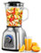 Edelstahl Standmixer | 1.400 Watt | 6-Fach Edelstahlmesser | Glas Edelstahl | Smoothie Maker | Mixer | Eis Crusher | Big Blender | Eiweiß Shaker | Universal Power Mixer | Zerkleinerer | Ice Crusher
