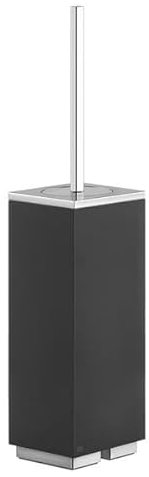 Set di accessori Gessi Rettangolo per scopino da terra, contenitore nero, 20844, Colorazione: cromo