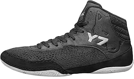 FOX-FIGHT Y7 Kampfsport Schuhe | Ringerschuhe | für Damen und Herren | Atmungsaktiv Flexibel | Wildleder | Athletik Fitnesschuhe Bodybuilding | 43 / schwarz/Weiss