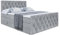 ALTDECOR Boxspringbett mit Matratze und Lattenrost, Topper, Fußteil, Polsterbett mit Bettkasten, Bett mit Stauraum H3- und H4- Matratze, Doppelbett, Springboxbett - Amay King - 180x200 - Grau Samt